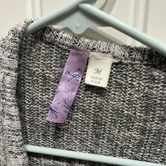 Alya Medium Gray soft lightweight oversized Knit Cardigan Sweater - Picture 2 of 8
